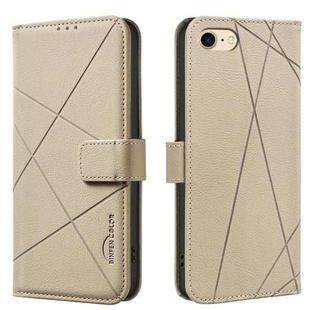 For iPhone 6 / 7 / 8 / SE Geometric Pattern RFID Leather Phone Case(Beige)