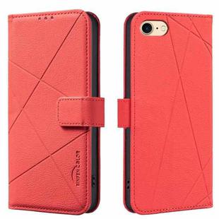 For iPhone 6 / 7 / 8 / SE Geometric Pattern RFID Leather Phone Case(Red)