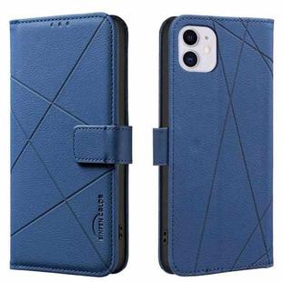 For iPhone 12 / 12 Pro Geometric Pattern RFID Leather Phone Case(Blue)