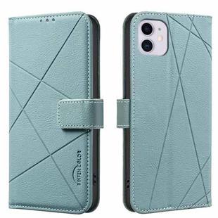 For iPhone 12 / 12 Pro Geometric Pattern RFID Leather Phone Case(Green)