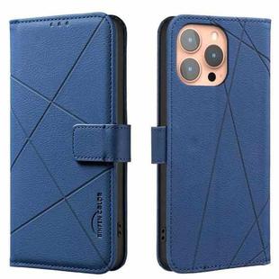 For iPhone 14 Pro Geometric Pattern RFID Leather Phone Case(Blue)