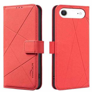 For iPhone 17 Air Geometric Pattern RFID Leather Phone Case(Red)
