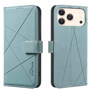 For iPhone 17 Pro Geometric Pattern RFID Leather Phone Case(Green)