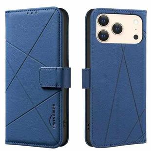 For iPhone 17 Pro Max Geometric Pattern RFID Leather Phone Case(Blue)