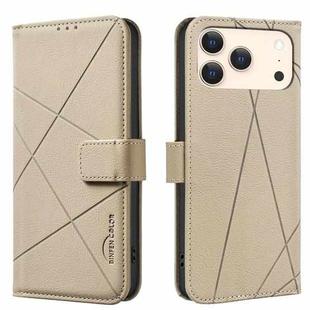 For iPhone 17 Pro Max Geometric Pattern RFID Leather Phone Case(Beige)