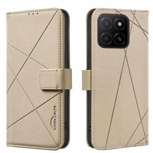 For Honor X5B Geometric Pattern RFID Leather Phone Case(Beige)