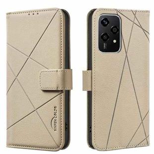For Honor 200 Lite Geometric Pattern RFID Leather Phone Case(Beige)