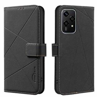 For Honor 200 Lite Geometric Pattern RFID Leather Phone Case(Black)