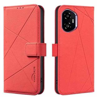 For Honor 300 Geometric Pattern RFID Leather Phone Case(Red)