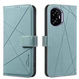 For Honor 300 Geometric Pattern RFID Leather Phone Case(Green)