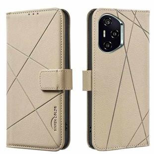 For Honor 300 Pro 5G / 300 Ultra 5G Geometric Pattern RFID Leather Phone Case(Beige)