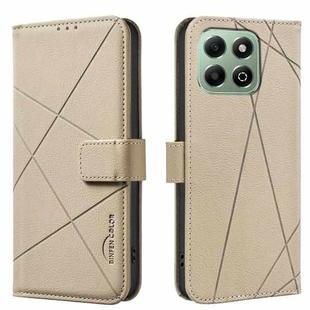 For Honor X6B Geometric Pattern RFID Leather Phone Case(Beige)
