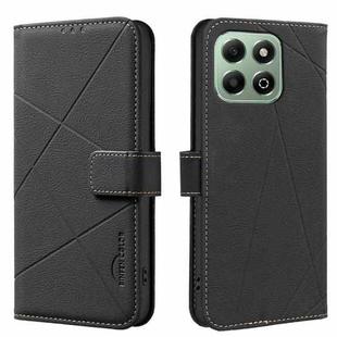 For Honor X6B Geometric Pattern RFID Leather Phone Case(Black)