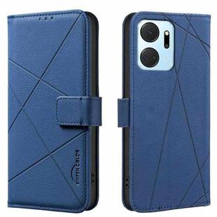 For Honor X7A Geometric Pattern RFID Leather Phone Case(Blue)