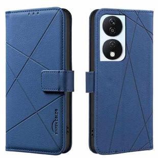 For Honor X7B Geometric Pattern RFID Leather Phone Case(Blue)