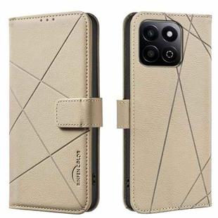 For Honor X7C / 200 Smart Geometric Pattern RFID Leather Phone Case(Beige)
