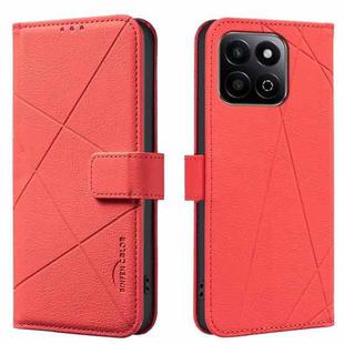 For Honor X7C / 200 Smart Geometric Pattern RFID Leather Phone Case(Red)