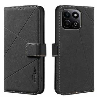For Honor X7C / 200 Smart Geometric Pattern RFID Leather Phone Case(Black)
