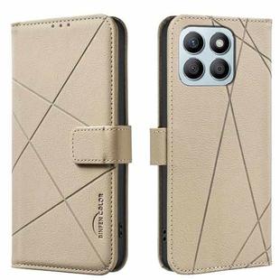 For Honor X8B Geometric Pattern RFID Leather Phone Case(Beige)