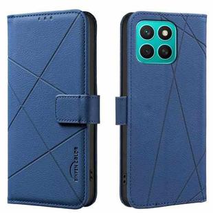 For Honor X8C Geometric Pattern RFID Leather Phone Case(Blue)