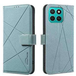 For Honor X8C Geometric Pattern RFID Leather Phone Case(Green)