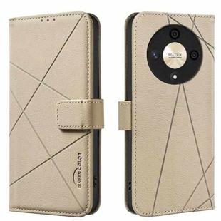 For Honor X9B / Magic6 Lite Geometric Pattern RFID Leather Phone Case(Beige)