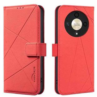 For Honor X9B / Magic6 Lite Geometric Pattern RFID Leather Phone Case(Red)