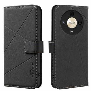 For Honor X9B / Magic6 Lite Geometric Pattern RFID Leather Phone Case(Black)
