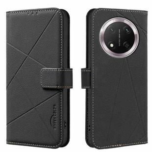 For Honor X9C 5G / Magic7 Lite Geometric Pattern RFID Leather Phone Case(Black)