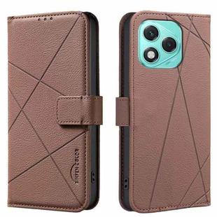 For Honor 400 Lite Geometric Pattern RFID Leather Phone Case(Brown)