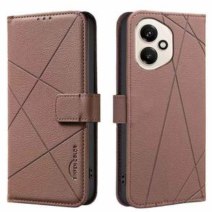 For Honor 400 Global 156.5mm Geometric Pattern RFID Leather Phone Case(Brown)