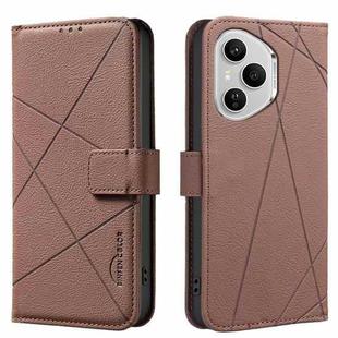 For Honor 400 Pro Global 160.8mm Geometric Pattern RFID Leather Phone Case(Brown)