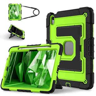For iPad Air 11 2025 / 2024 Big Holder Silicone Hydric PC Tablet Case with Shoulder Strap(Black Olivine)