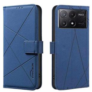 For Redmi K70E Geometric Pattern RFID Leather Phone Case(Blue)