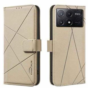 For Redmi K70E Geometric Pattern RFID Leather Phone Case(Beige)