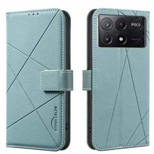 For Redmi K70E Geometric Pattern RFID Leather Phone Case(Green)