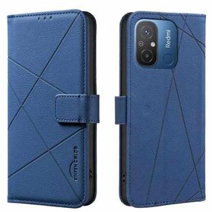 For Redmi 12C Geometric Pattern RFID Leather Phone Case(Blue)