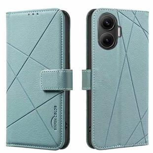 For Redmi Turbo 4 Pro Geometric Pattern RFID Leather Phone Case(Green)