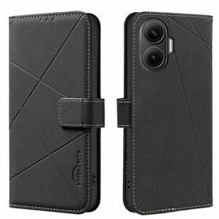 For Xiaomi Poco F7 5G Global Geometric Pattern RFID Leather Phone Case(Black)