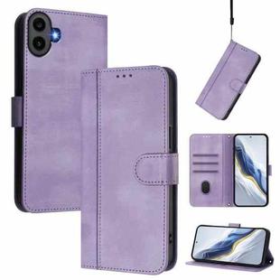 For Nothing CMF Phone 1 Line Splicing Buckle Retro Leather Phone Case(Purple)