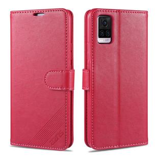 For Vivo S7 AZNS Sheepskin Texture Horizontal Flip Leather Case with Holder & Card Slots & Wallet(Red)