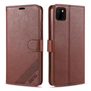 For Huawei Y5p AZNS Sheepskin Texture Horizontal Flip Leather Case with Holder & Card Slots & Wallet(Brown)