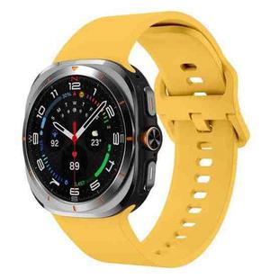 For Samsung Galaxy Watch Ultra 47mm Solid Color Colorful Buckle Silicone Watch Band(Yellow)