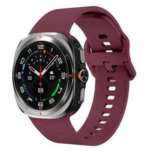 For Samsung Galaxy Watch Ultra 47mm Solid Color Colorful Buckle Silicone Watch Band(Wine Red)