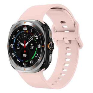 For Samsung Galaxy Watch Ultra 47mm Solid Color Colorful Buckle Silicone Watch Band(Pink)