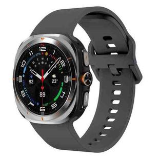 For Samsung Galaxy Watch Ultra 47mm Solid Color Colorful Buckle Silicone Watch Band(Dark Grey)