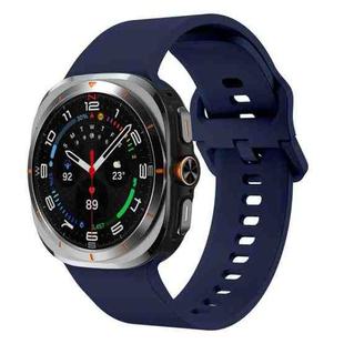 For Samsung Galaxy Watch Ultra 47mm Solid Color Colorful Buckle Silicone Watch Band(Midnight Blue)