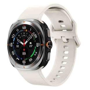 For Samsung Galaxy Watch Ultra 47mm Solid Color Colorful Buckle Silicone Watch Band(Starlight)