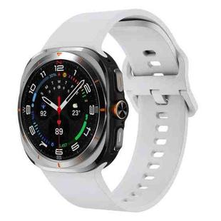 For Samsung Galaxy Watch Ultra 47mm Solid Color Colorful Buckle Silicone Watch Band(Silver Grey)