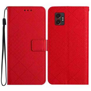 For Samsung Galaxy XCover7 Pro Rhombic Grid Texture Leather Phone Case(Red)